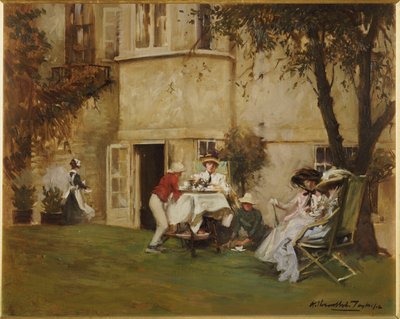 庭のお茶 作： Albert Chevallier Tayler