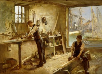 シップライトのワークショップ、1902 作： Albert Chevallier Tayler