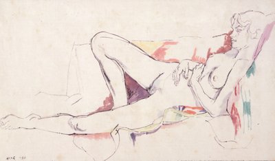 リクライニング・ヌード 作： Albert Daniel Rutherston