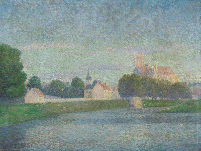 ドイツ語：Morgen auf der Marne in Meaux モーでのマルヌ川の朝 作： Albert Dubois-Pillet