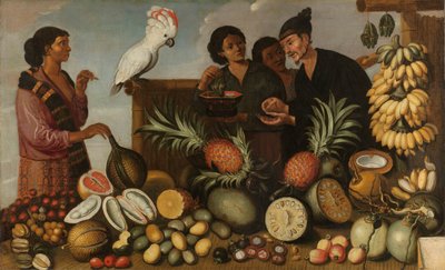 バタビアの東インド市場の屋台 作： Albert Eckhout (attributed to)