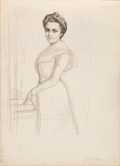 カミーユ・ヴァレリー＝ラドー、肖像画のスケッチ 作： Albert Edelfelt