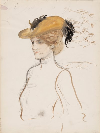 帽子をかぶった女性 作： Albert Edelfelt