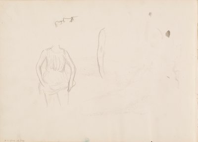 スカート、顔、腕を持ち上げる女性 作： Albert Edelfelt