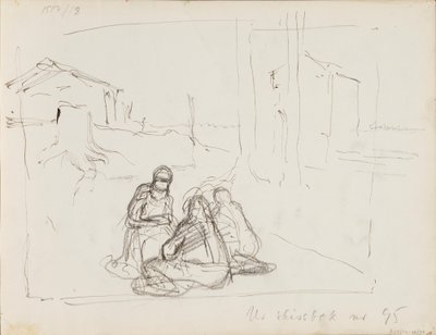 風景の中のキャラクター・スケッチ 作： Albert Edelfelt