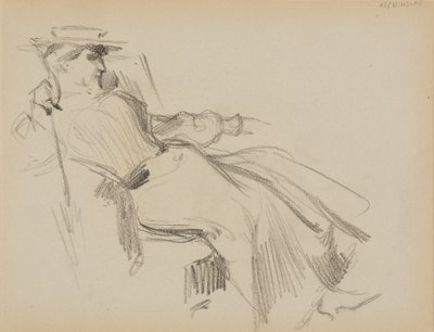 座る女性 作： Albert Edelfelt