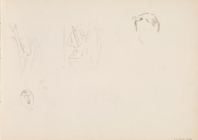 植物のドラフト、木の幹 作： Albert Edelfelt