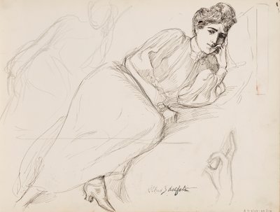 休憩中の女性 作： Albert Edelfelt