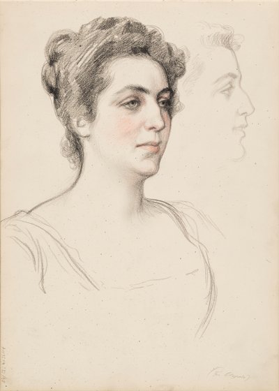 女性の肖像画のスケッチ 作： Albert Edelfelt