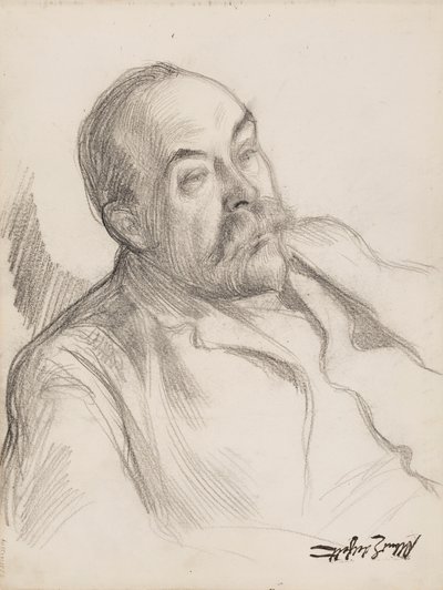 男性ポートレート・スケッチ 作： Albert Edelfelt