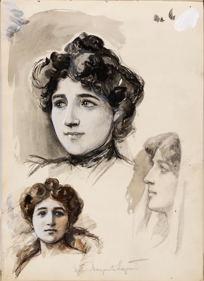 マルグリット・ルグラン嬢、スケッチ 作： Albert Edelfelt