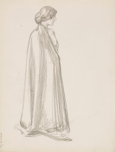 マントを着た女性 作： Albert Edelfelt