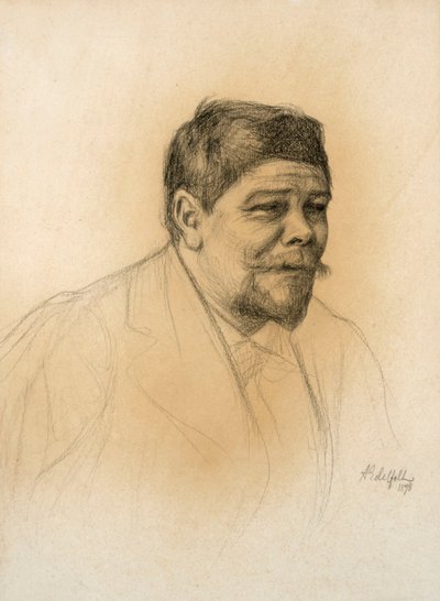 彫刻家ロバート・スティゲルの肖像 作： Albert Edelfelt