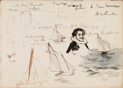 帆船とキャラクター 作： Albert Edelfelt
