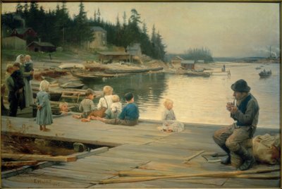 ハマーズ造船所の夏の夜 作： Albert Gustaf Aristides Edelfelt