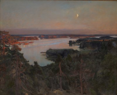 夏の夕べ ハイコフィヨルド 作： Albert Gustaf Aristides Edelfelt