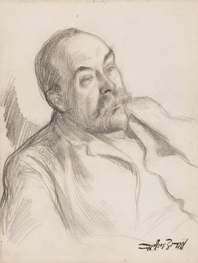男性ポートレート・スケッチ 作： Albert Edelfelt