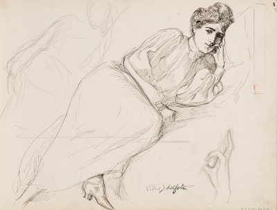休憩中の女性 作： Albert Edelfelt