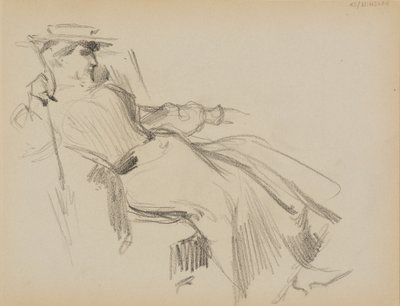 座る女性 作： Albert Edelfelt