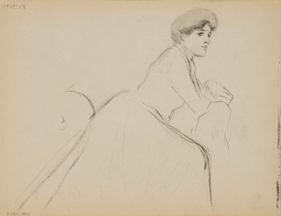 座る女性、横顔 作： Albert Edelfelt