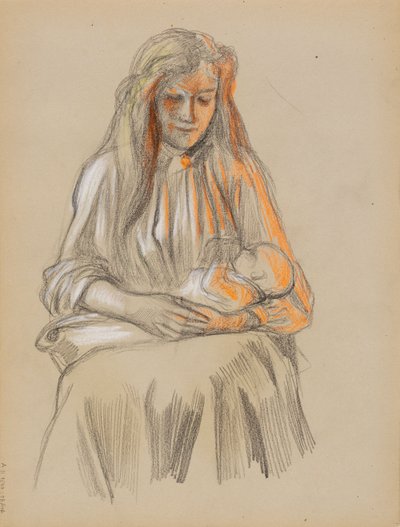母と子 作： Albert Edelfelt