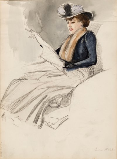座る女、アイノ・アクテ 作： Albert Edelfelt