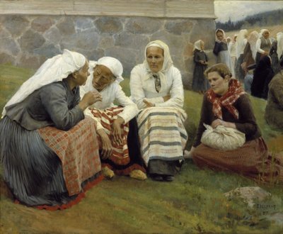 ルオコラハティの教会の外の女性 作： Albert Edelfelt