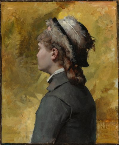 グレーの若い女性 作： Albert Edelfelt