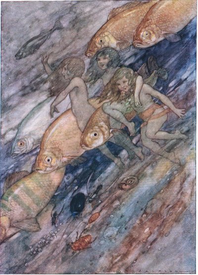 海まで、海まで、The Water Babies pub.by Humphrey Milford Oxford University Press、1930年頃（カラーリソ） 作： Albert Edward Jackson
