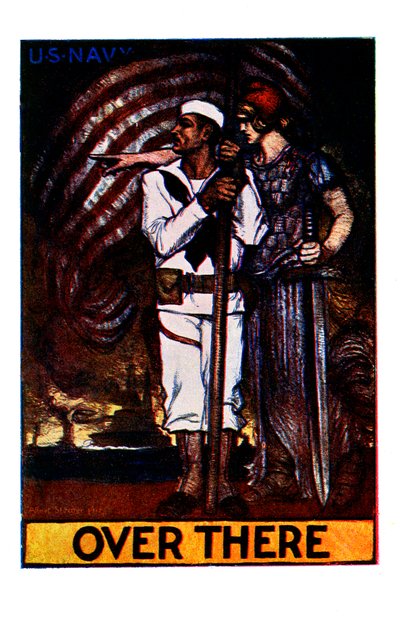 米海軍第一次世界大戦ポスター：「Over There 作： Albert Edward Sterner