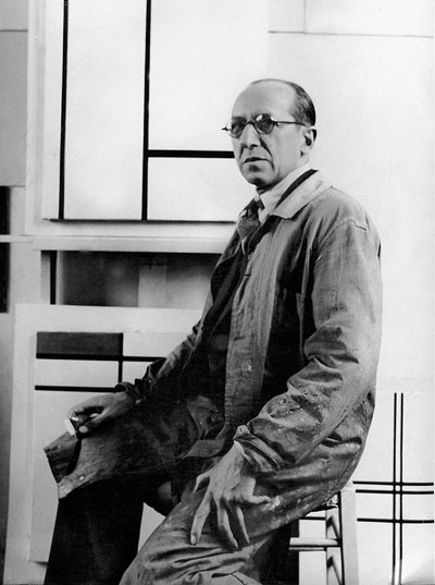 Piet Mondrian em seu estúdio na 26 avenue du Depart 作： Albert Eugene Gallatin