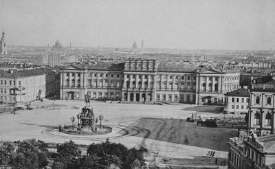 1870年代のサンクトペテルブルクの聖イサアク広場にあるマリインスキー宮殿マリー宮殿 作： Albert Felisch