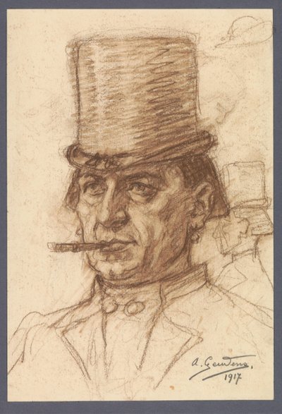見知らぬ男の肖像 作： Albert Geudens (signed by artist)