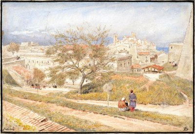 フランス、コートダジュール、アンティーブ（水彩画） 作： Albert Goodwin