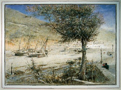 デボン州コム・マーティン（水彩・紙） 作： Albert Goodwin