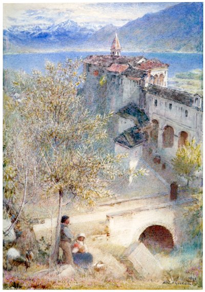 「ロカルノ、マッジョーレ湖」、1905 作： Albert Goodwin