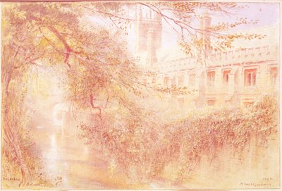 マグダーレンカレッジ、オックスフォード、1904年（紙にトイレ） 作： Albert Goodwin