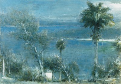 ジャマイカ、ポートアントニオの月明かり 作： Albert Goodwin