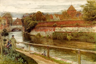 古い壁、ウィンチェスター（キャンバスに油彩） 作： Albert Goodwin