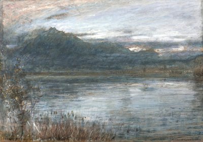ピラトゥスとルツェルン（水彩、ボディカラー、色画用紙） 作： Albert Goodwin