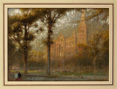 ソールズベリー大聖堂：ウエストフロントと尖塔 作： Albert Goodwin