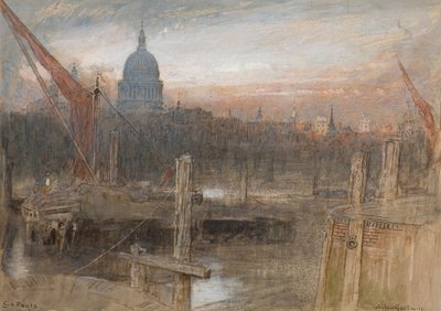 セント・ポール（水彩） 作： Albert Goodwin