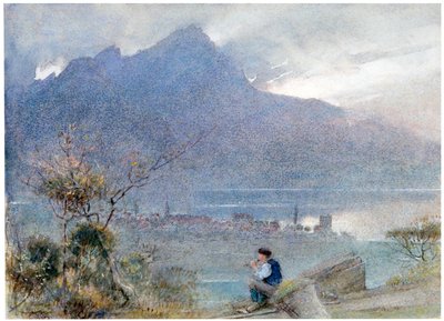 「スタンススタッドとピラトゥス、スイス」、c1865-1932。 作： Albert Goodwin