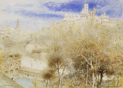 フォンテブランダ、シエナ、1905 作： Albert Goodwin
