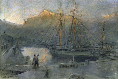 Sollo港、マヨルカ、 作： Albert Goodwin