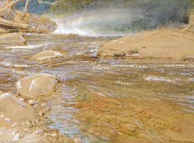 急流-滝の上（紙に水彩とボディカラー） 作： Albert Goodwin