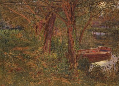 夕暮れの川（トイレの色は紙に） 作： Albert Goodwin