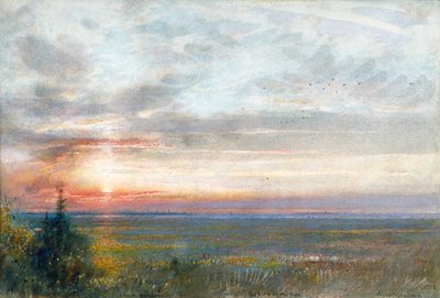「本土からのヴェネツィア」、1908 作： Albert Goodwin