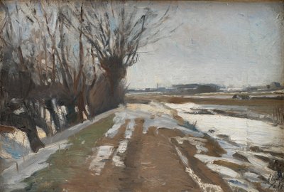 冬の風景。コペンハーゲン近郊のUtterslev 作： Albert Gottschalk