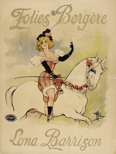 フォリー・ベルジェール。 ロナ・バリソン、c。 1895年。 作： Albert Guillaume
